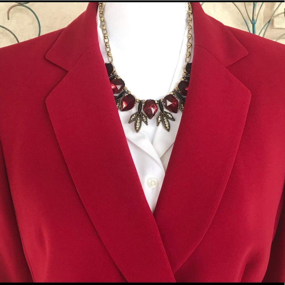Tahari Red Skirt Suit